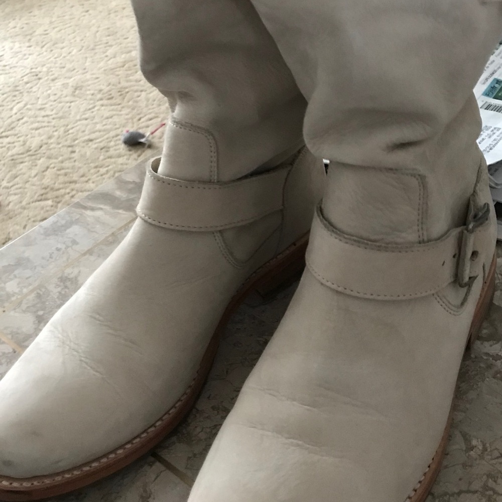 Frye Light Beige Ankle Boots